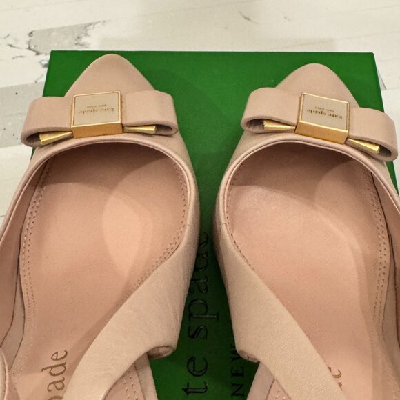Kate Spade Bowdie Slingback Pumps Pale Vellum - Picture 11 of 12